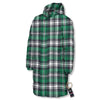 St. Patrick's Day Tartan Shamrock Print Pattern Long Down Jacket-grizzshop