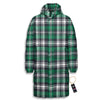 St. Patrick's Day Tartan Shamrock Print Pattern Long Down Jacket-grizzshop