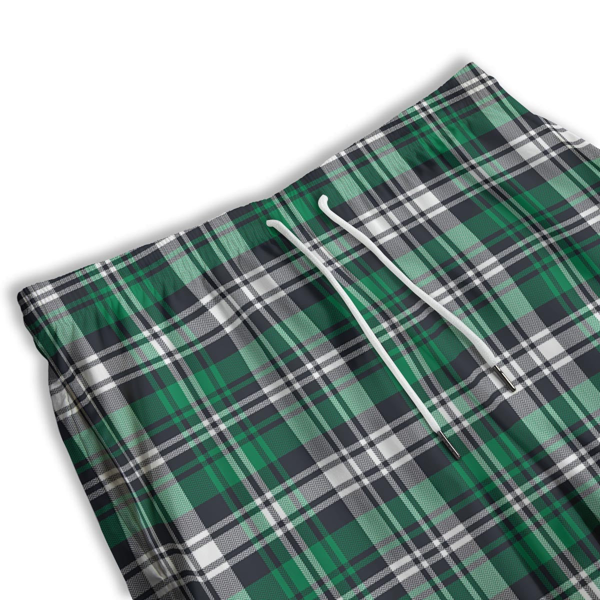 St. Patrick's Day Tartan Shamrock Print Pattern Men's Athletic Shorts