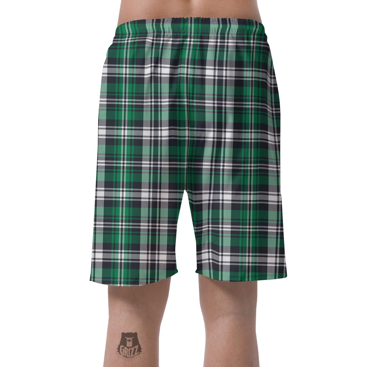 St. Patrick's Day Tartan Shamrock Print Pattern Men's Shorts-grizzshop