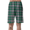 St. Patrick's Day Tartan Shamrock Print Pattern Men's Shorts-grizzshop