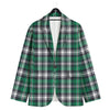 St. Patrick's Day Tartan Shamrock Print Pattern Men's Sport Coat-grizzshop