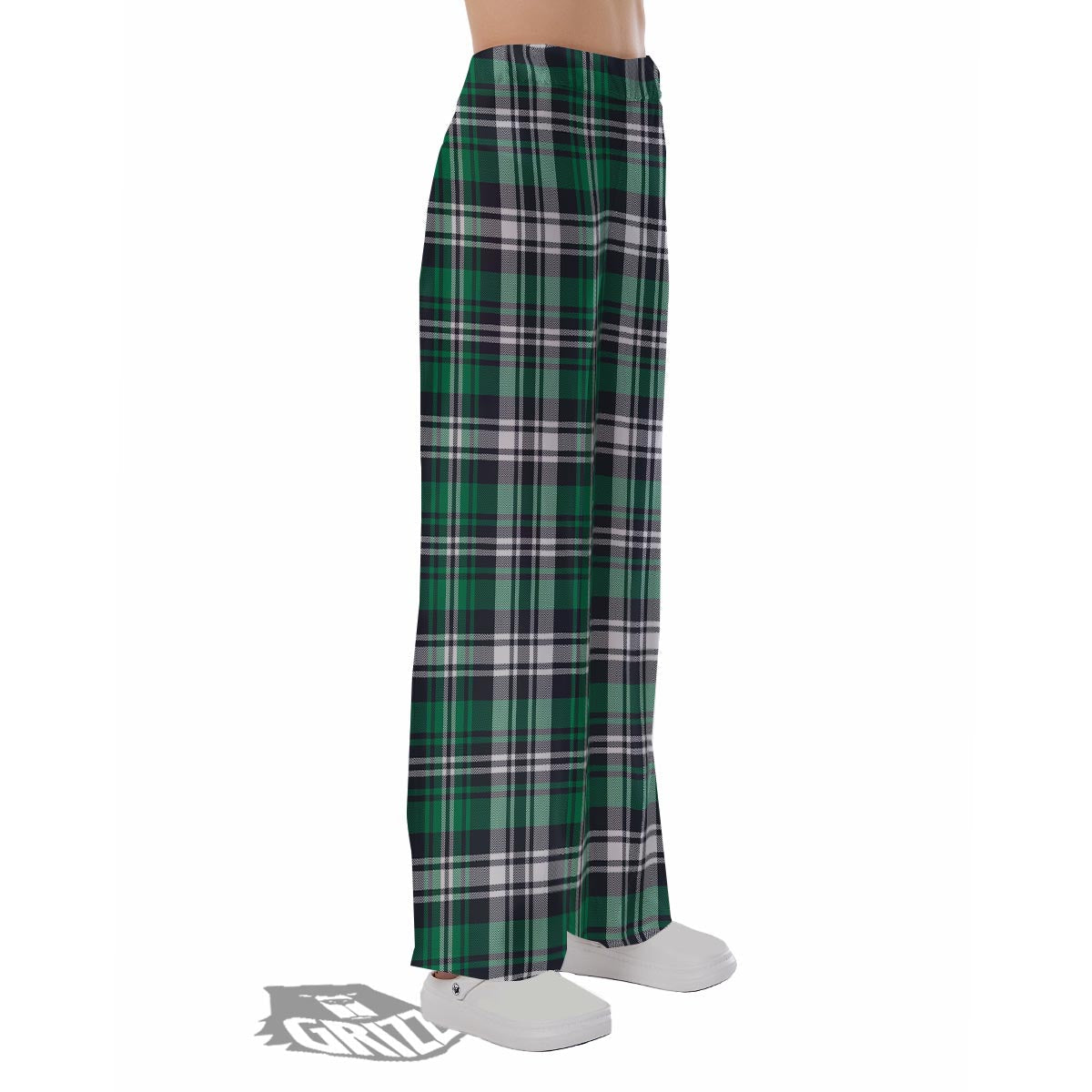 St. Patrick's Day Tartan Shamrock Print Pattern Pajama Pants-grizzshop