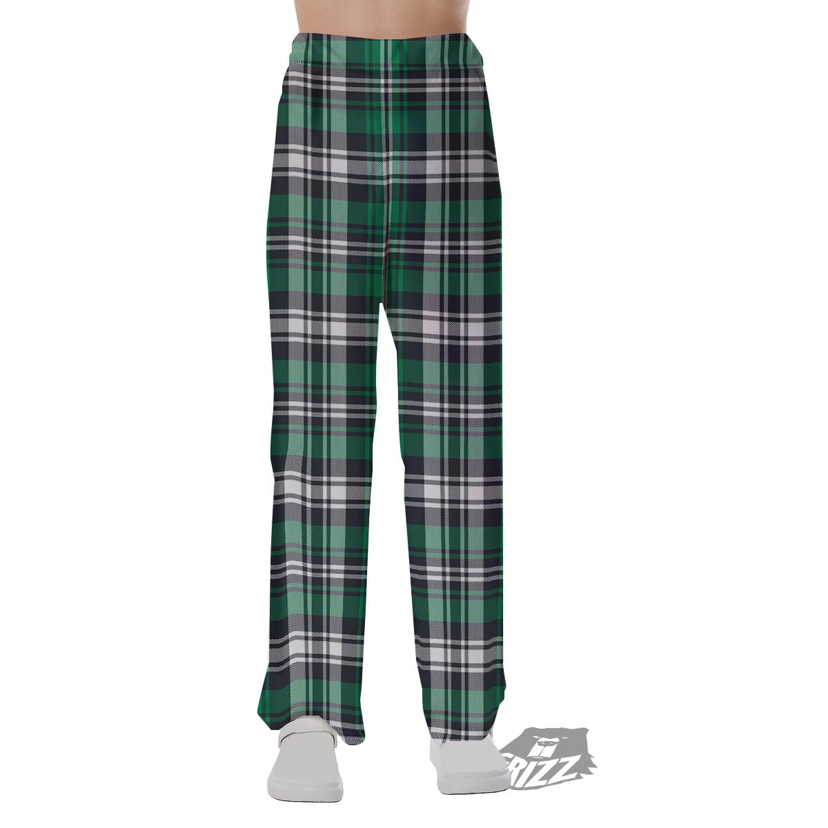 St. Patrick's Day Tartan Shamrock Print Pattern Pajama Pants-grizzshop