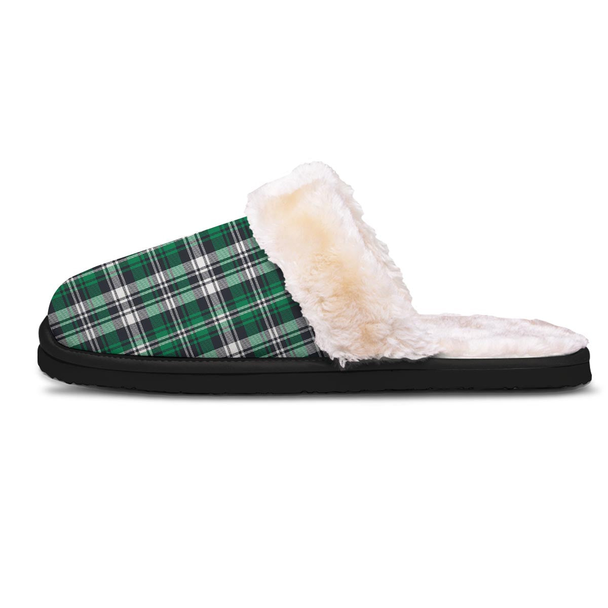 St. Patrick's Day Tartan Shamrock Print Pattern Slippers-grizzshop