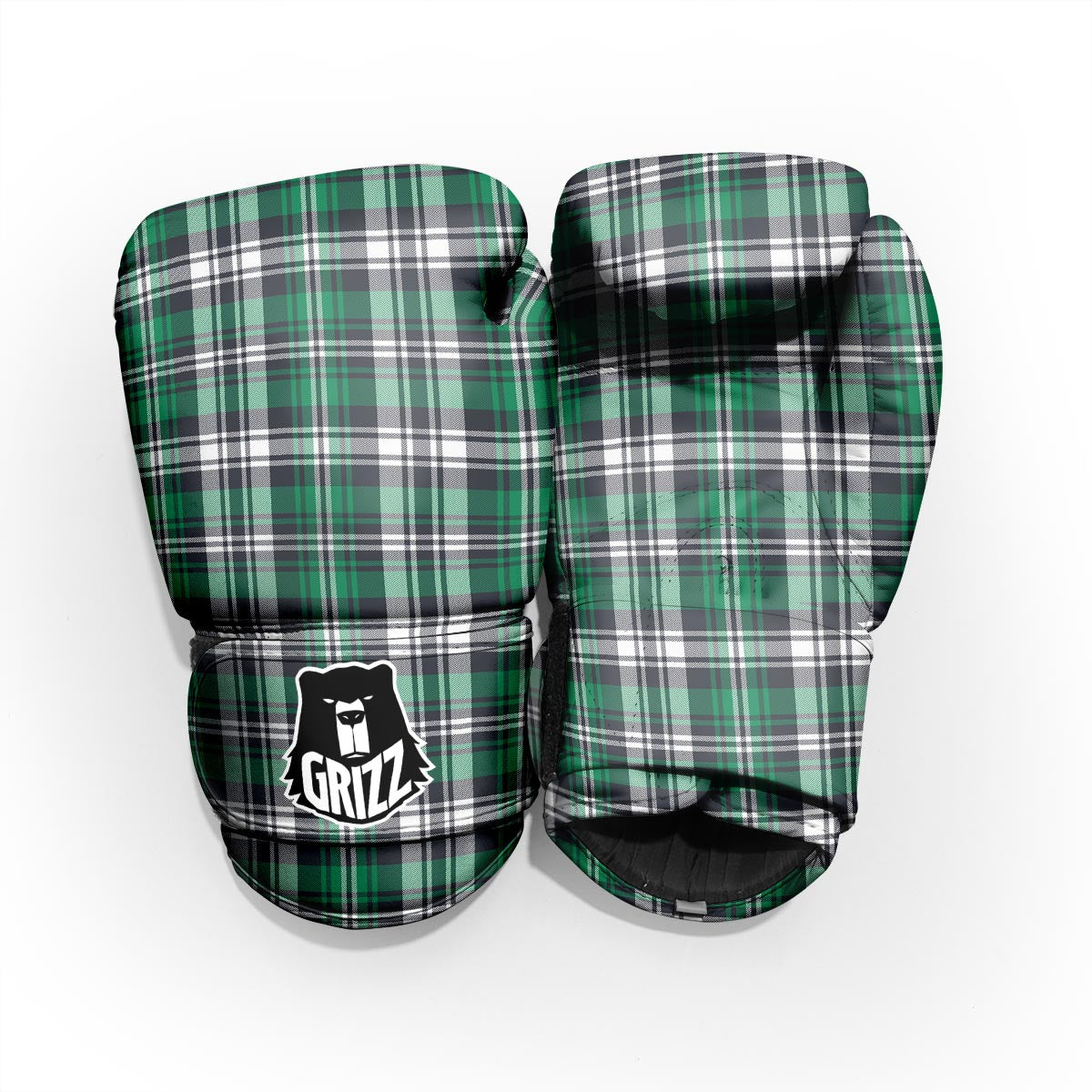 St. Patrick's Day Tartan Shamrock Print Pattern Pro Boxing Glove
