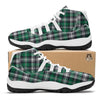 St. Patrick's Day Tartan Shamrock Print Pattern White Bball Shoes-grizzshop