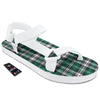 St. Patrick's Day Tartan Shamrock Print Pattern White Open Toe Sandals-grizzshop