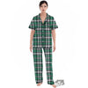 St. Patrick's Day Tartan Shamrock Print Pattern Women's Pajamas Set-grizzshop