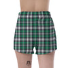 St. Patrick's Day Tartan Shamrock Print Pattern Women's Shorts-grizzshop