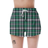 St. Patrick's Day Tartan Shamrock Print Pattern Women's Shorts-grizzshop