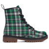 St. Patrick's Day Tartan Shamrock Print Pattern Work Boots-grizzshop