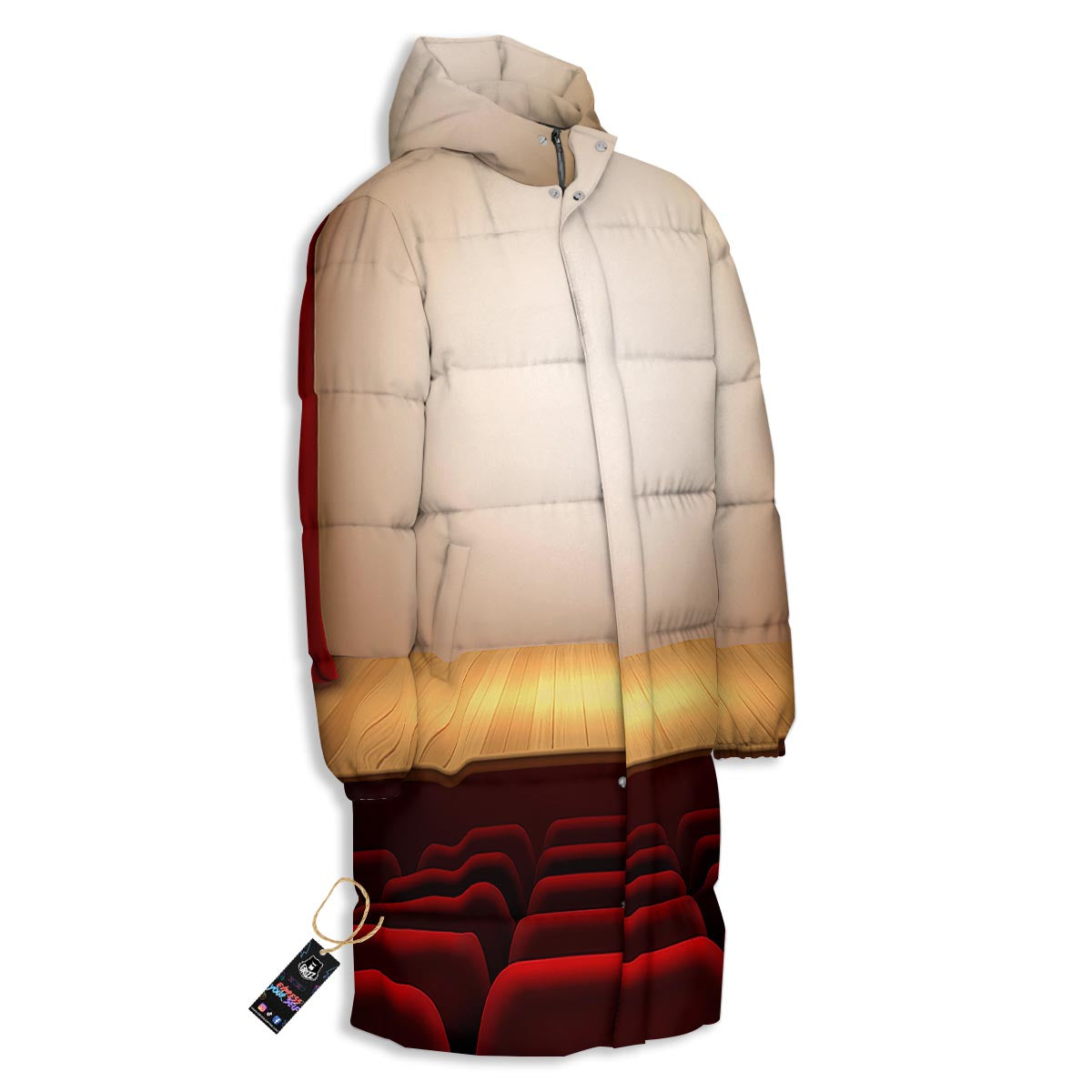 Stage Theater Print Long Down Jacket-grizzshop