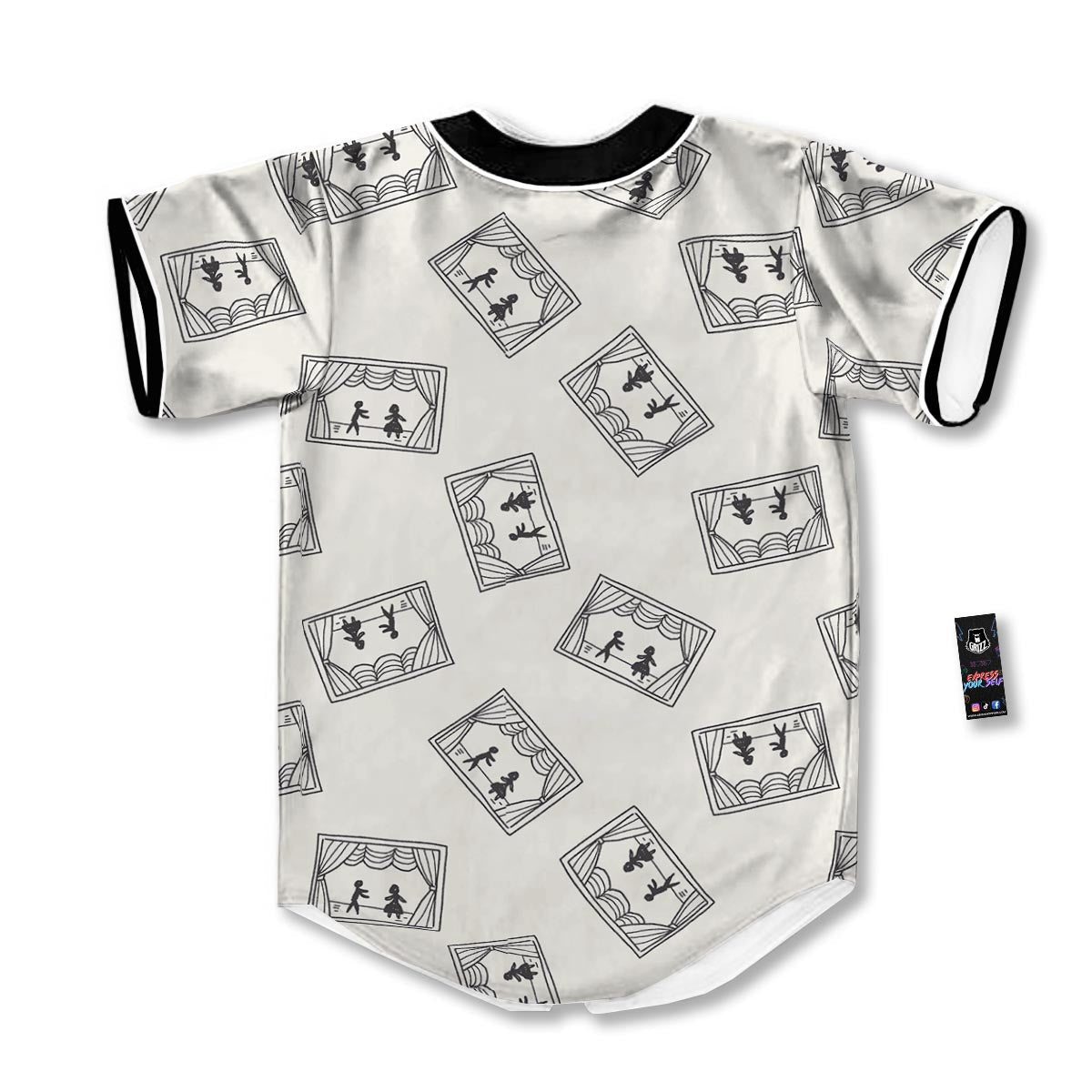 Stage Theater Print Pattern Baseball Jersey-grizzshop