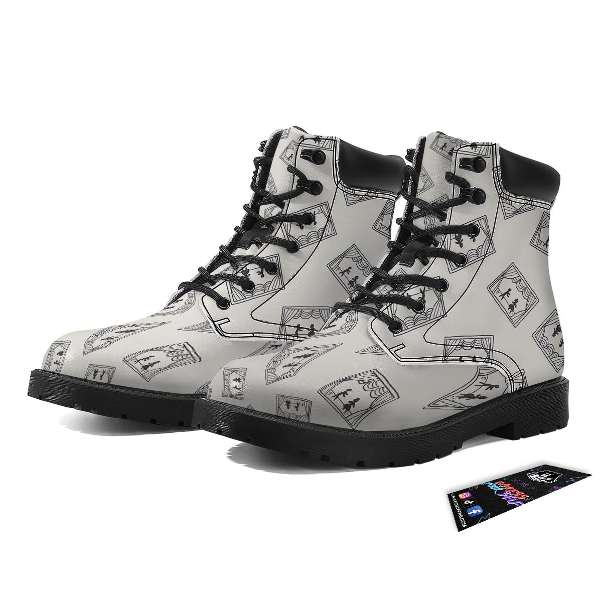 Stage Theater Print Pattern Boots-grizzshop
