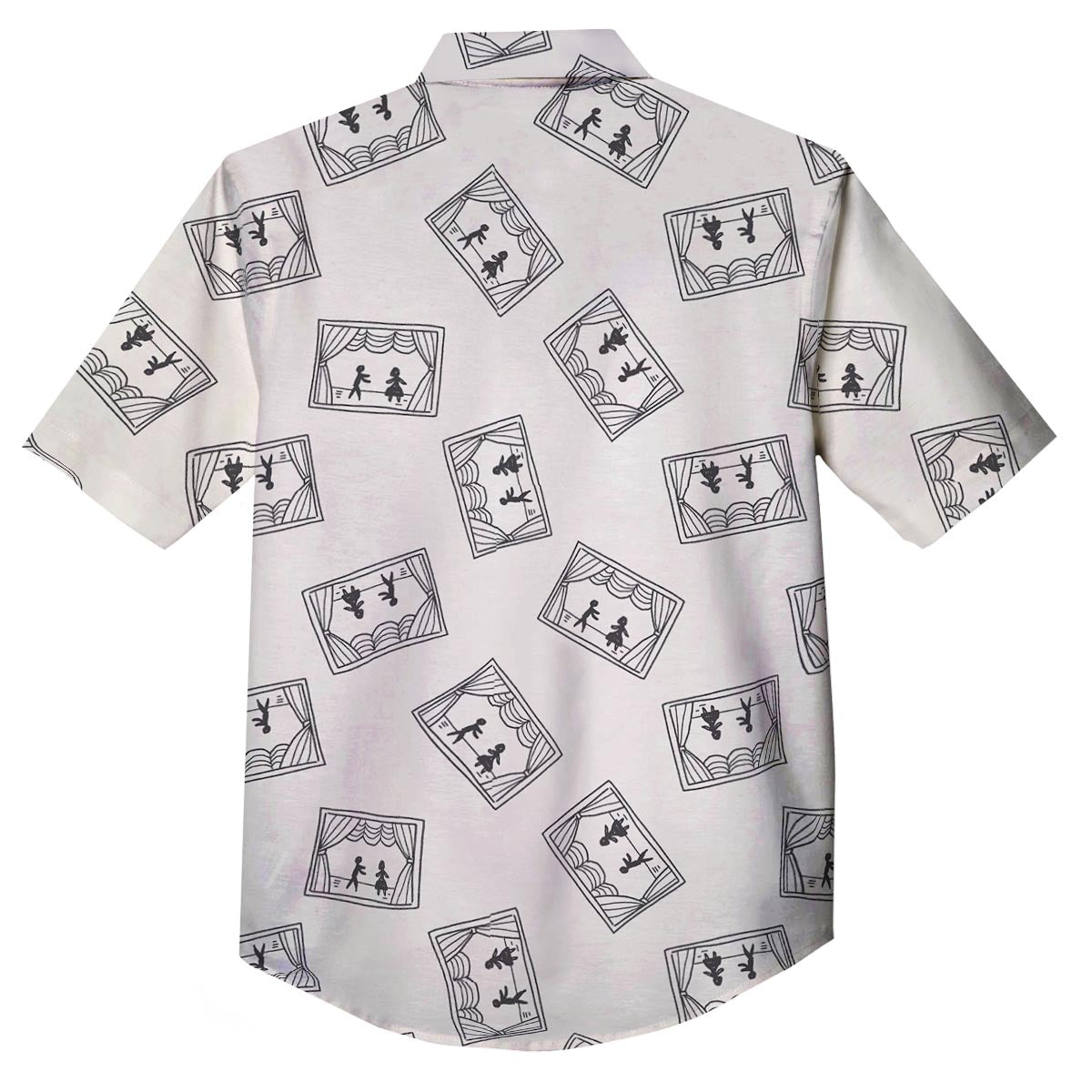 Stage Theater Print Pattern Button Up Shirt-grizzshop