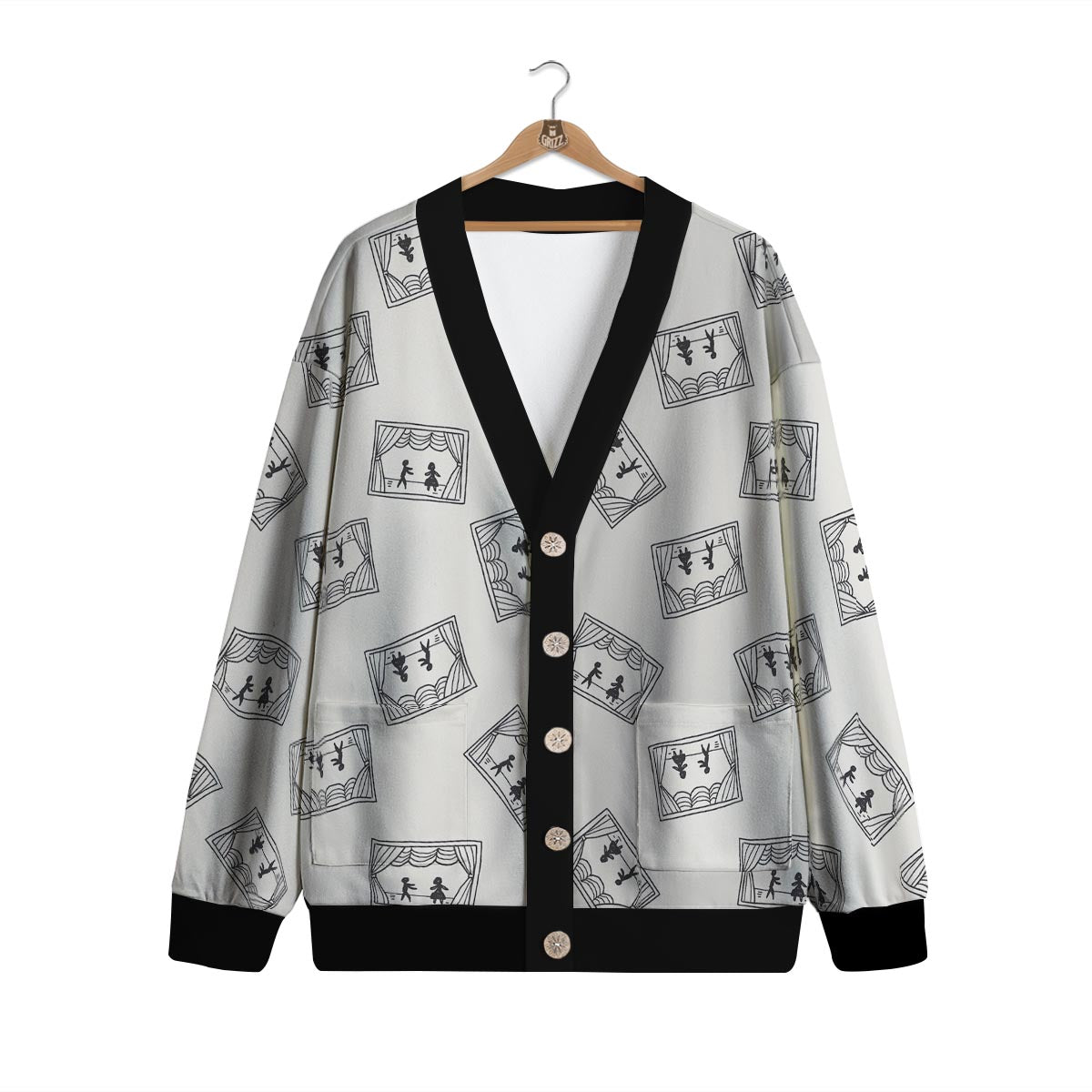 Stage Theater Print Pattern Cardigan-grizzshop