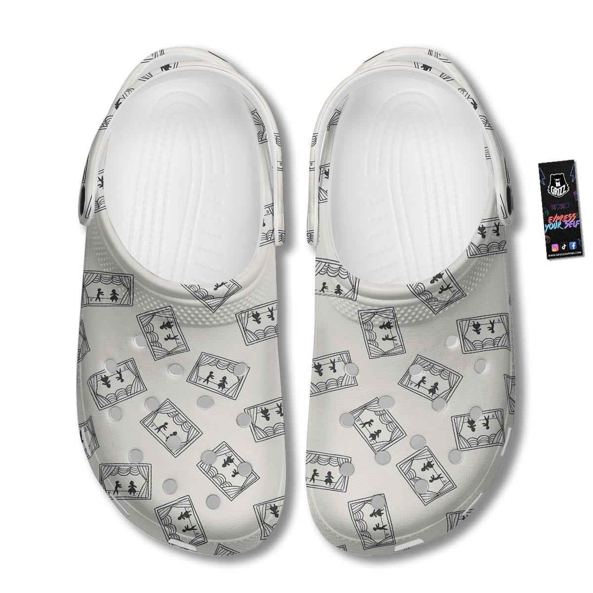Stage Theater Print Pattern Clog-grizzshop