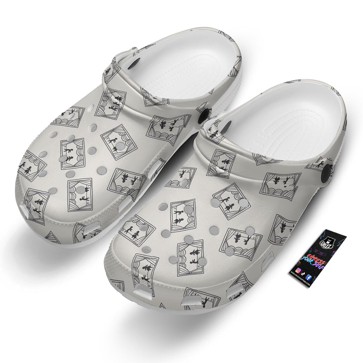 Stage Theater Print Pattern Clog-grizzshop