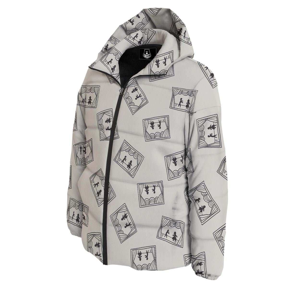 Stage Theater Print Pattern Down Jacket-grizzshop
