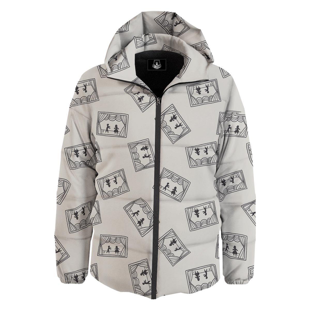 Stage Theater Print Pattern Down Jacket-grizzshop