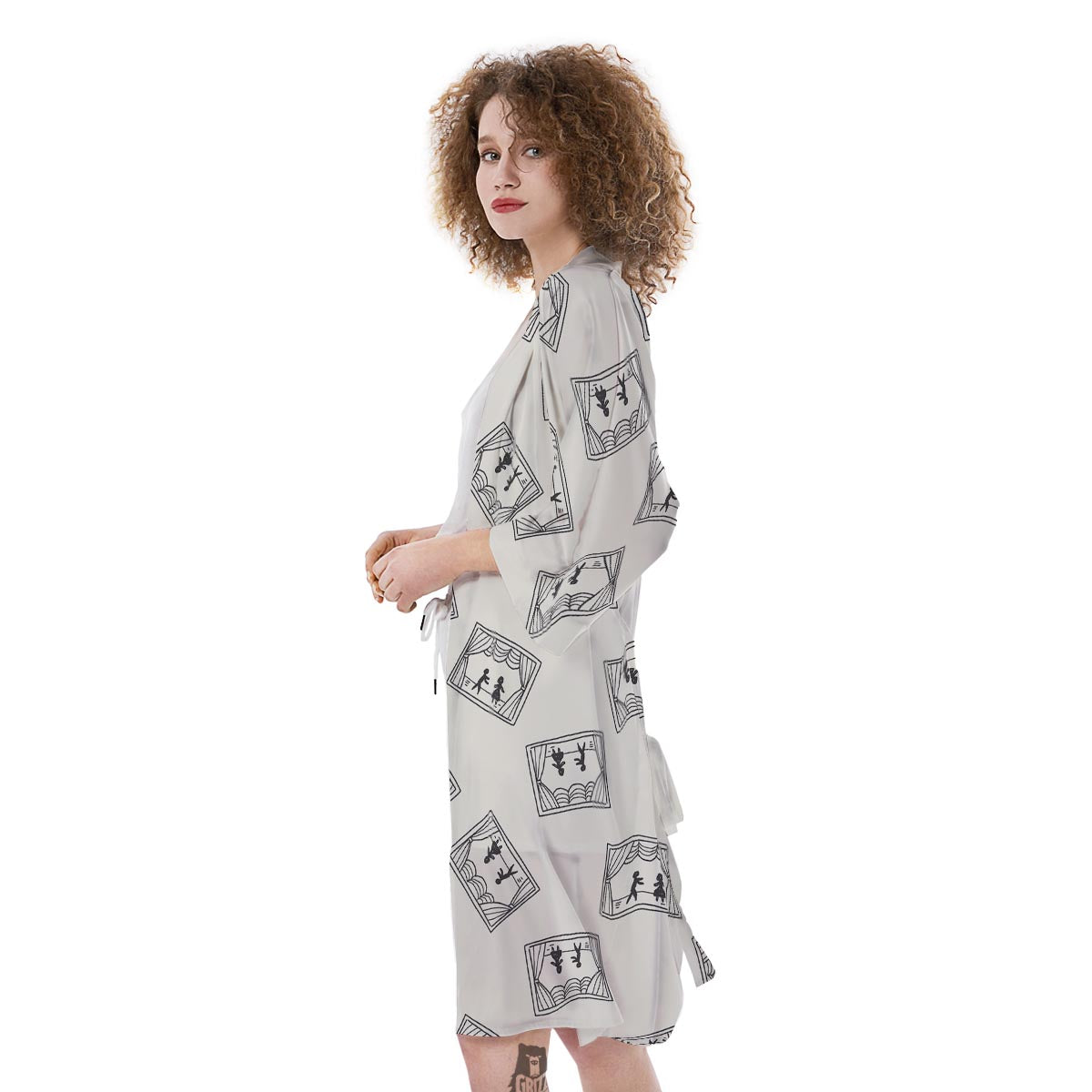 Stage Theater Print Pattern Kimono-grizzshop
