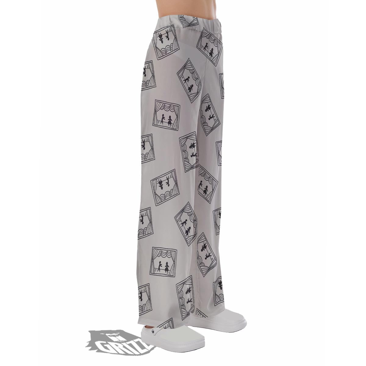 Stage Theater Print Pattern Pajama Pants-grizzshop