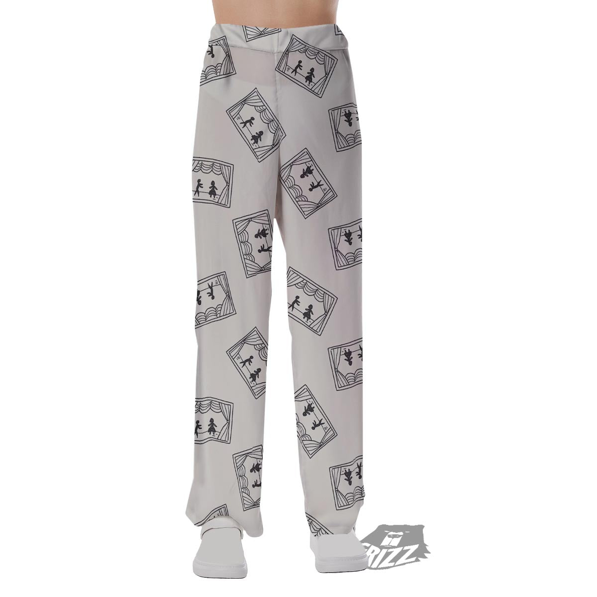 Stage Theater Print Pattern Pajama Pants-grizzshop