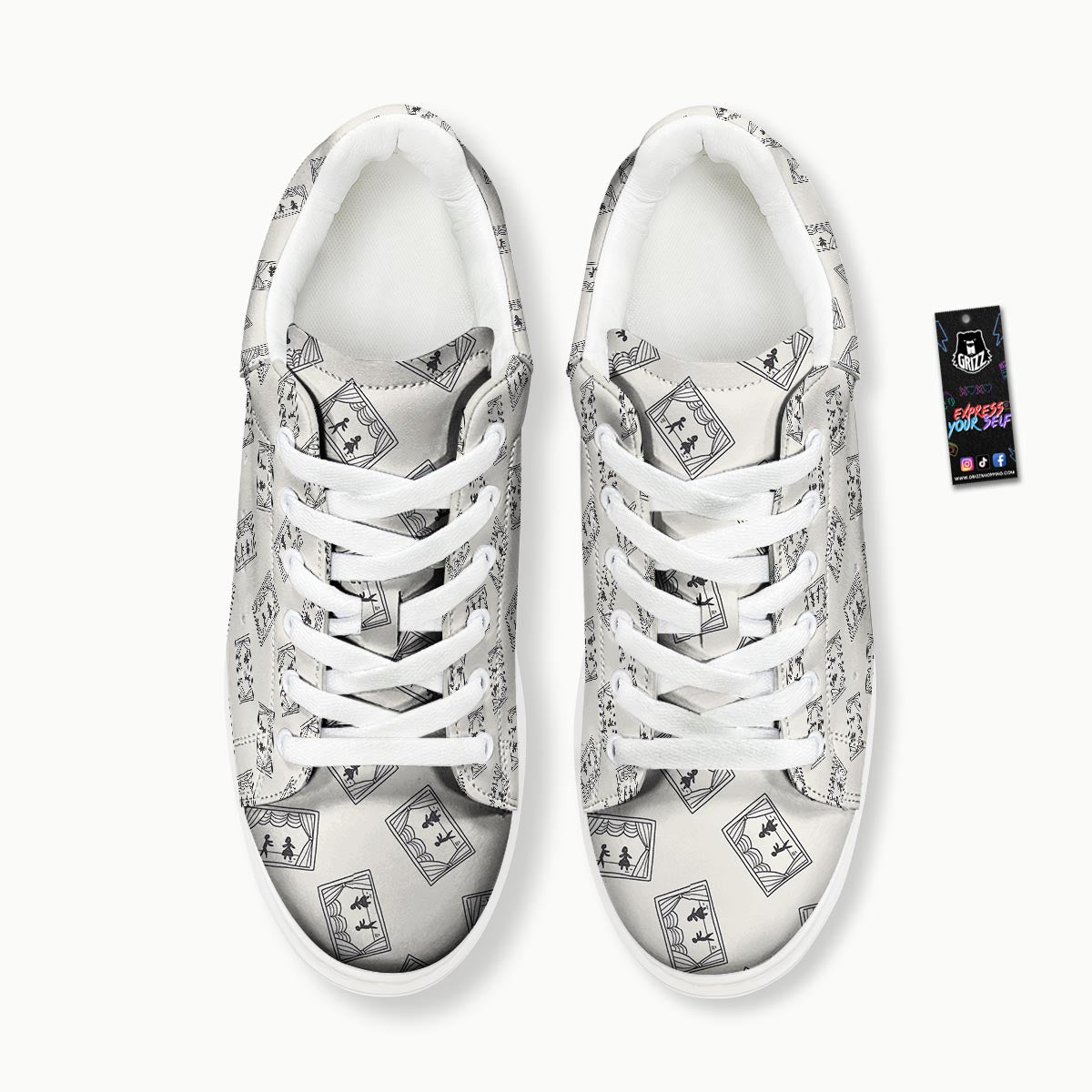 Stage Theater Print Pattern Platform Shoes-grizzshop