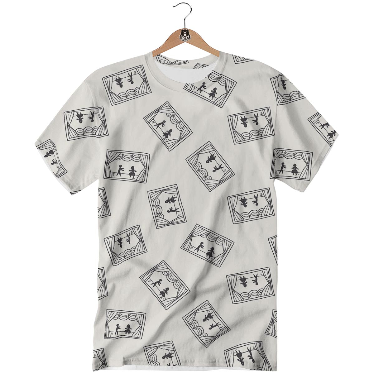 Stage Theater Print Pattern T-Shirt-grizzshop