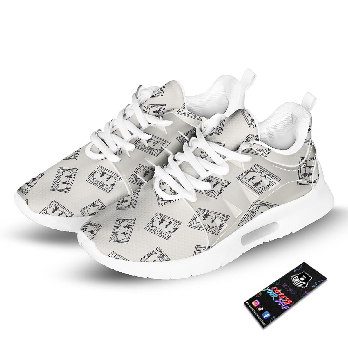 Stage Theater Print Pattern Tennis Shoes-grizzshop