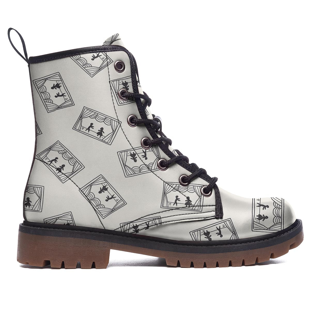 Stage Theater Print Pattern Work Boots-grizzshop