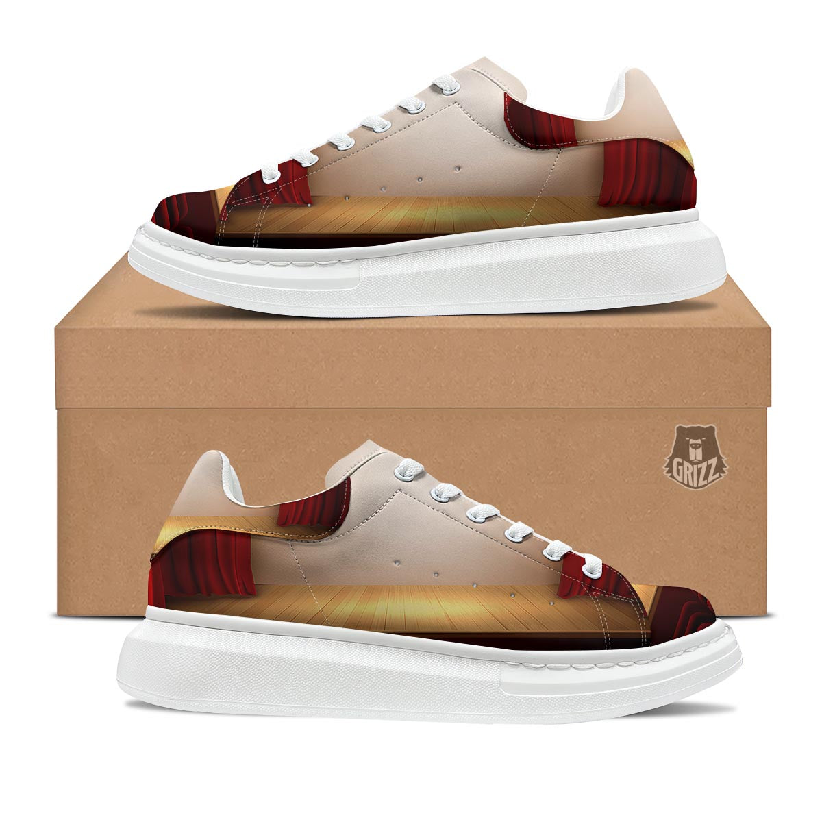 Stage Theater Print Platform Shoes-grizzshop