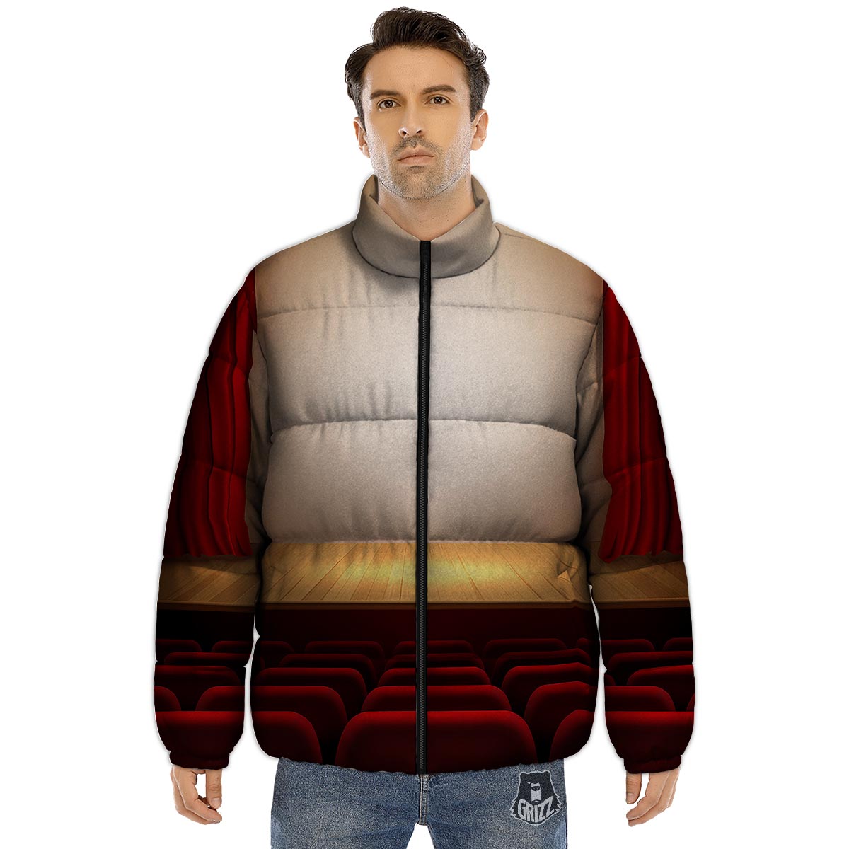 Stage Theater Print Puffer Jacket-grizzshop