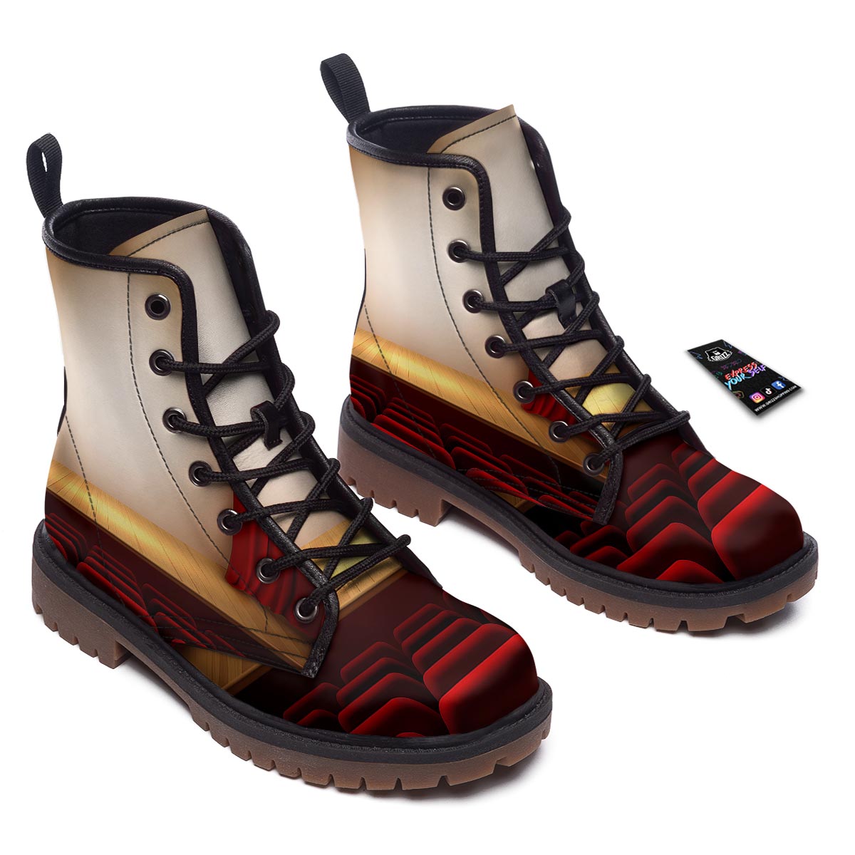 Stage Theater Print Work Boots-grizzshop