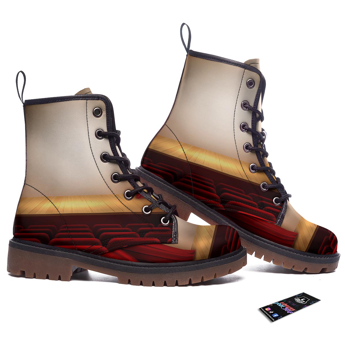 Stage Theater Print Work Boots-grizzshop