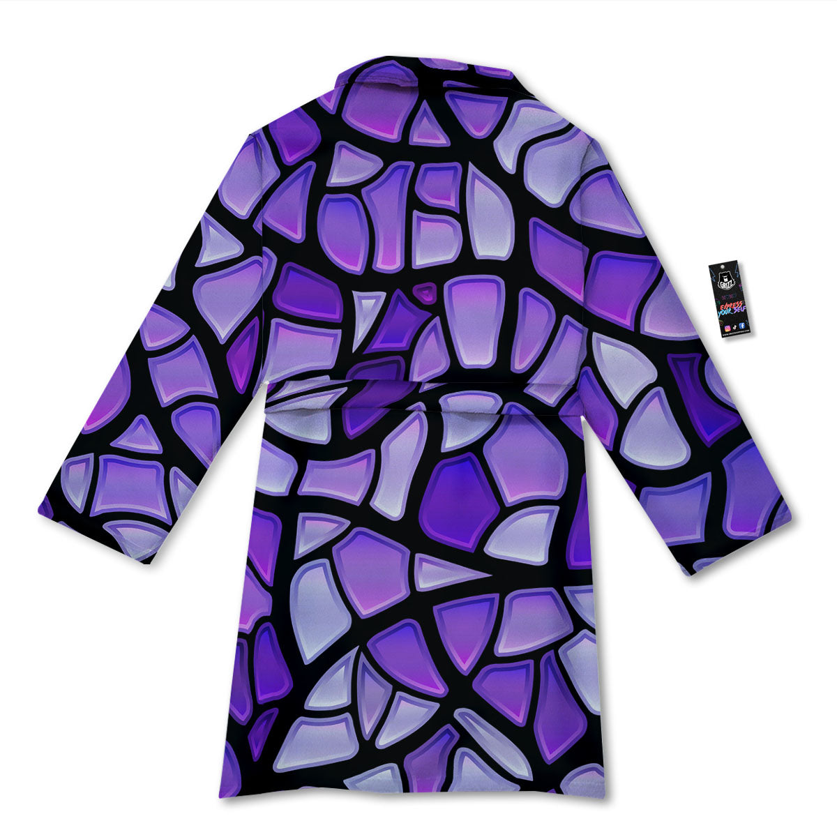 Stained Glass Mosaic Purple Print Bathrobe-grizzshop