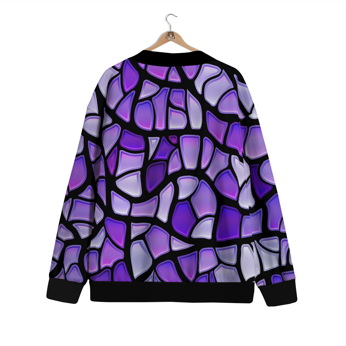 Stained Glass Mosaic Purple Print Cardigan-grizzshop