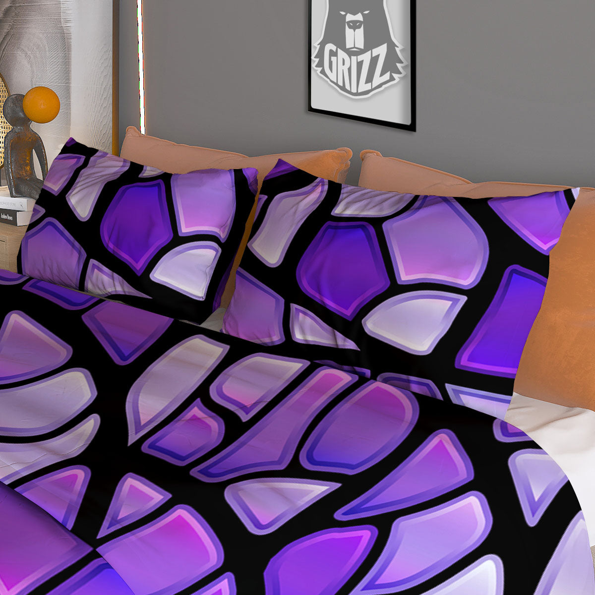 Sun And Vintage Moon Print Pattern Duvet Cover Bedding Set