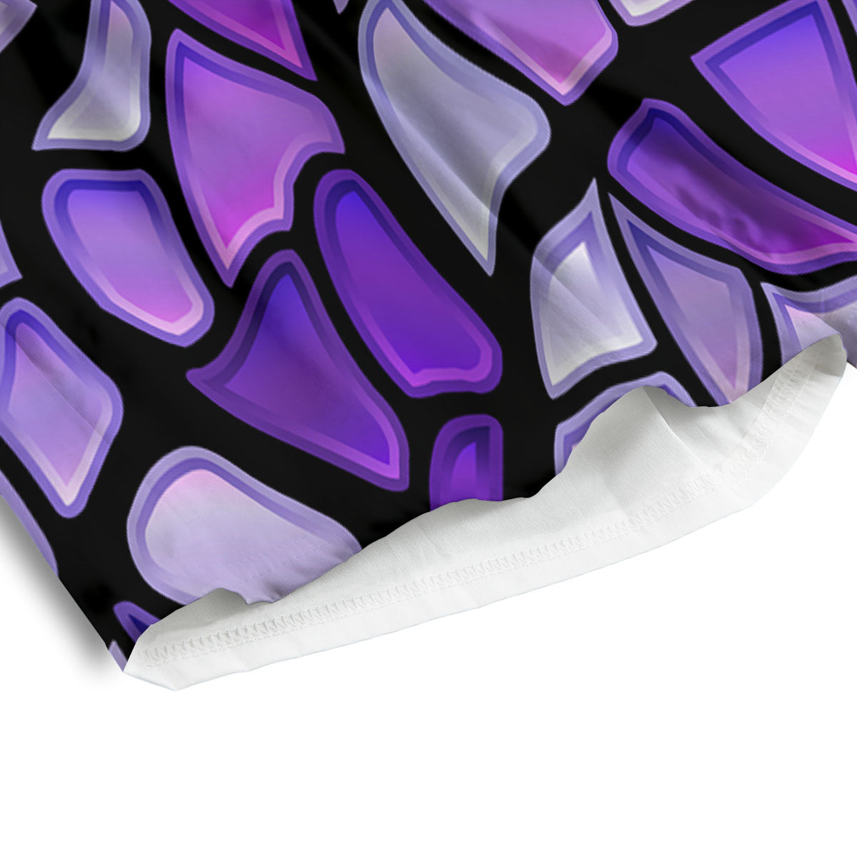 Stained Glass Mosaic Purple Print Men's Athletic Shorts
