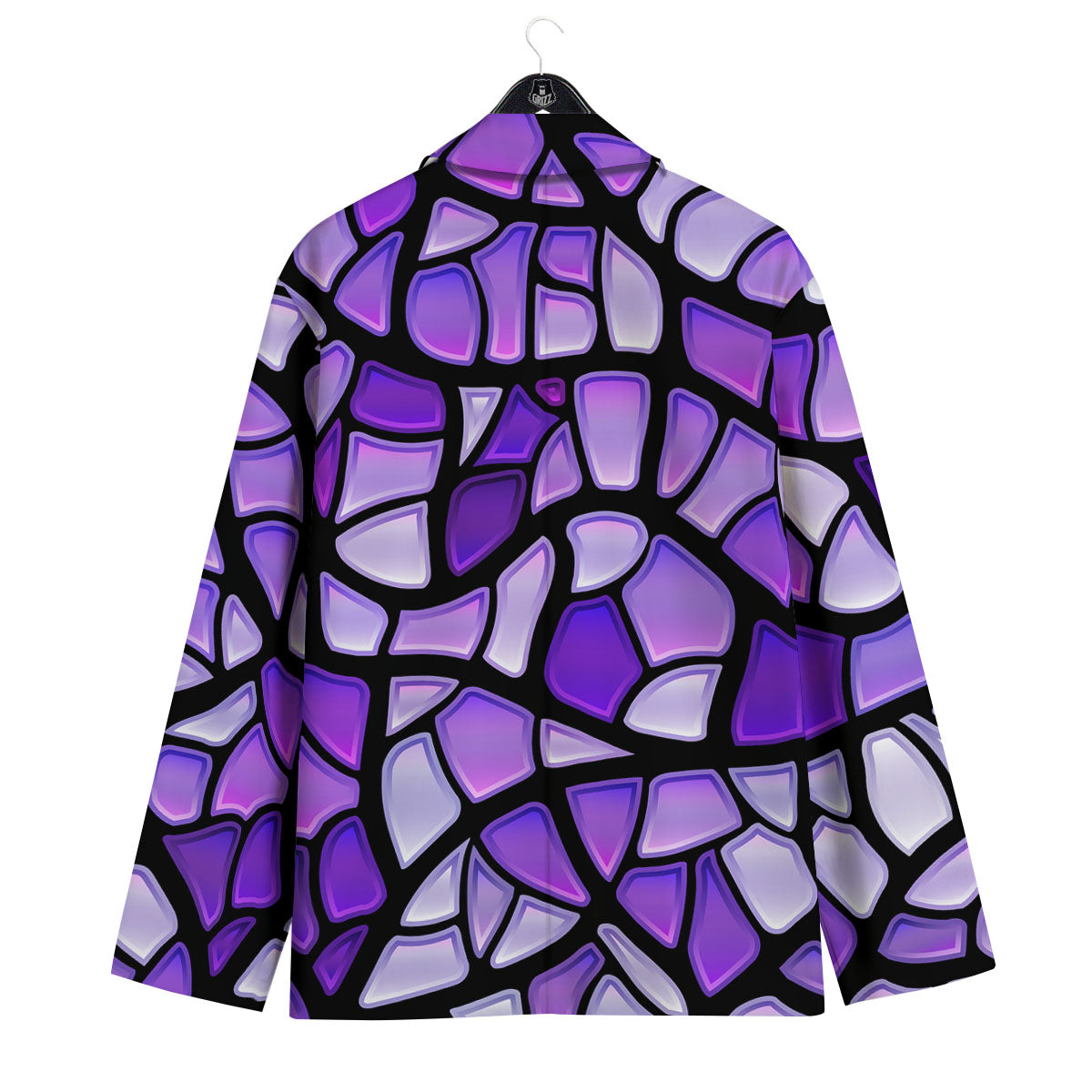Stained Glass Mosaic Purple Print Men's Sport Coat-grizzshop