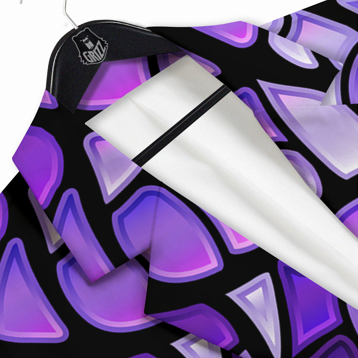 Stained Glass Mosaic Purple Print Men's Sport Coat-grizzshop