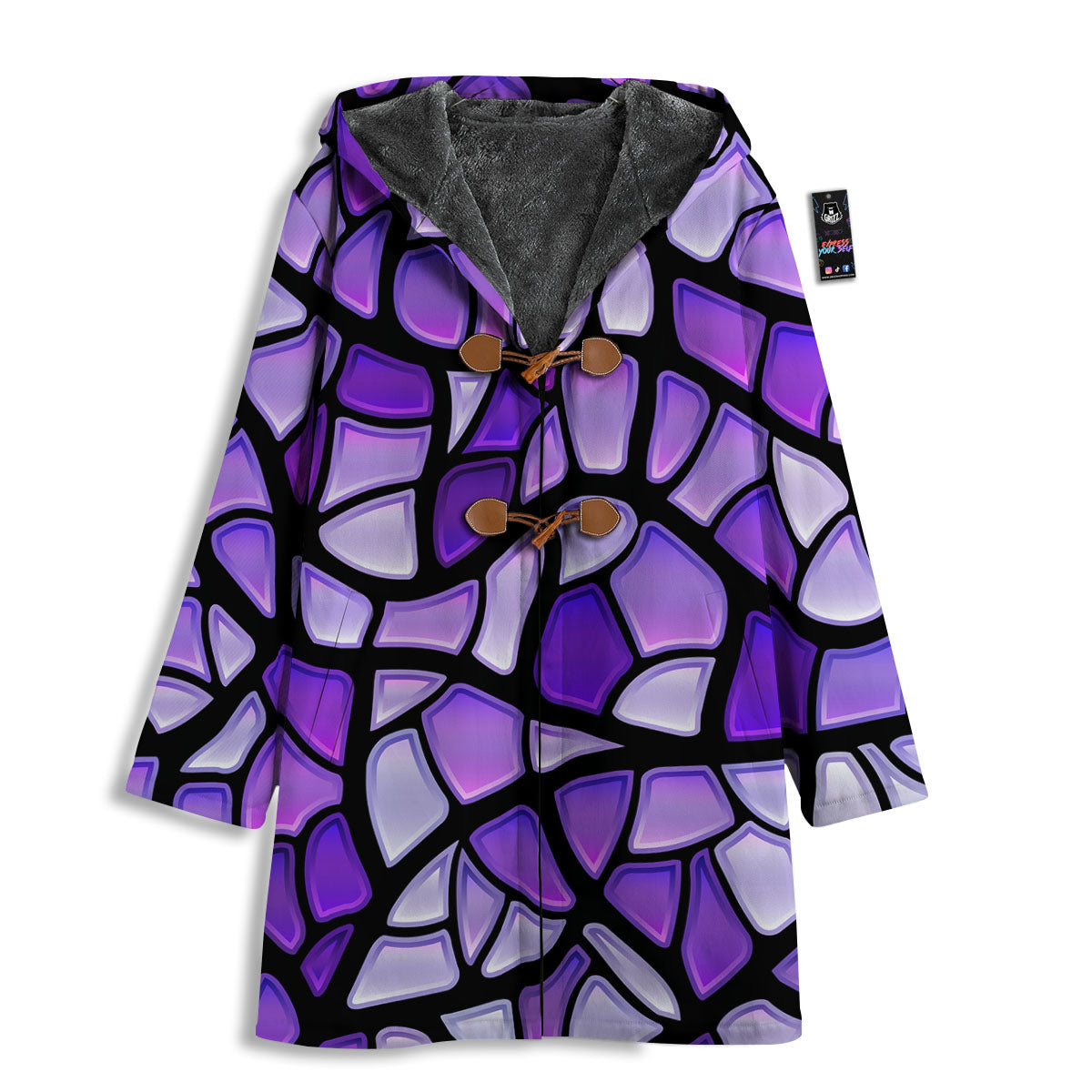 Stained Glass Mosaic Purple Print Men's Windbreaker Jacket-grizzshop