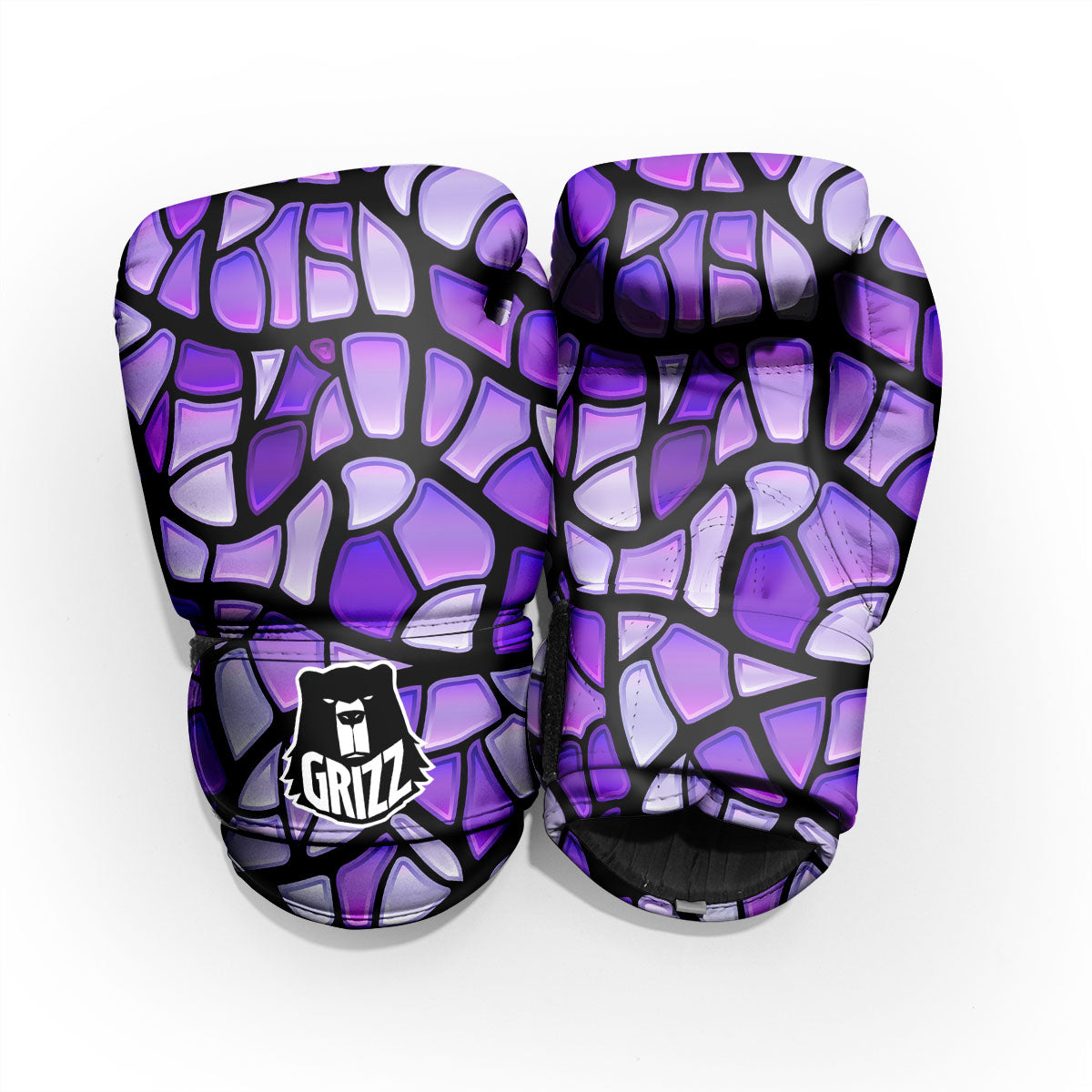 Stained Glass Mosaic Purple Print Pro Boxing Glove