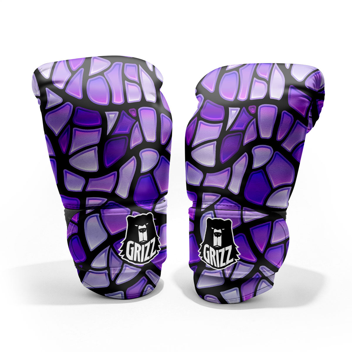 Stained Glass Mosaic Purple Print Pro Boxing Glove