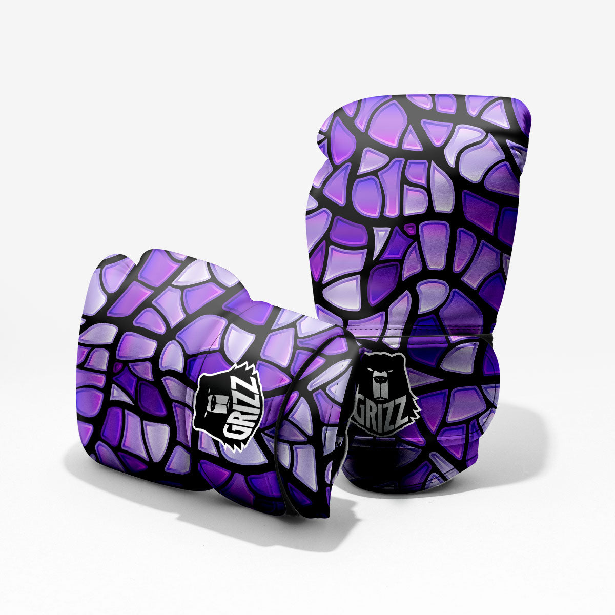 Stained Glass Mosaic Purple Print Pro Boxing Glove