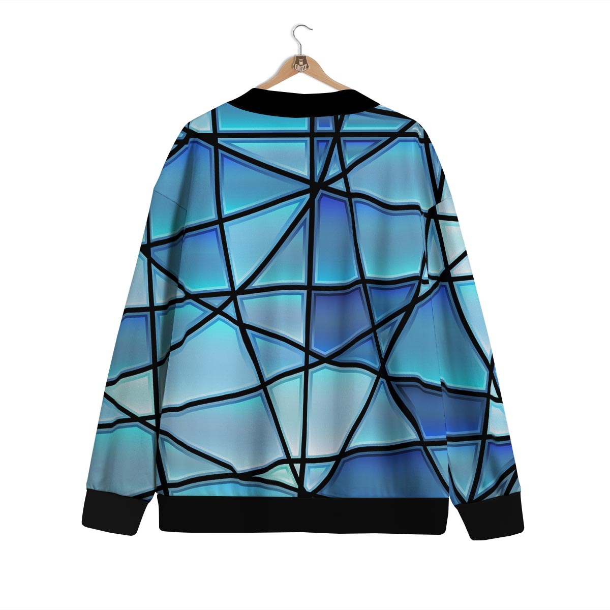 Stained Glass Mosaic Teal Print Cardigan-grizzshop