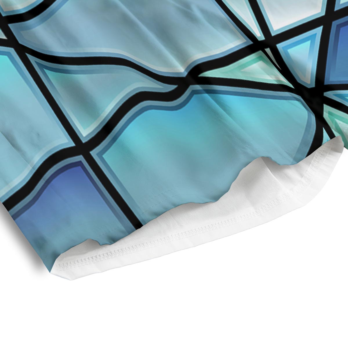 Stained Glass Mosaic Teal Print Men's Athletic Shorts