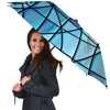 Stained Glass Mosaic Teal Print Umbrella-grizzshop