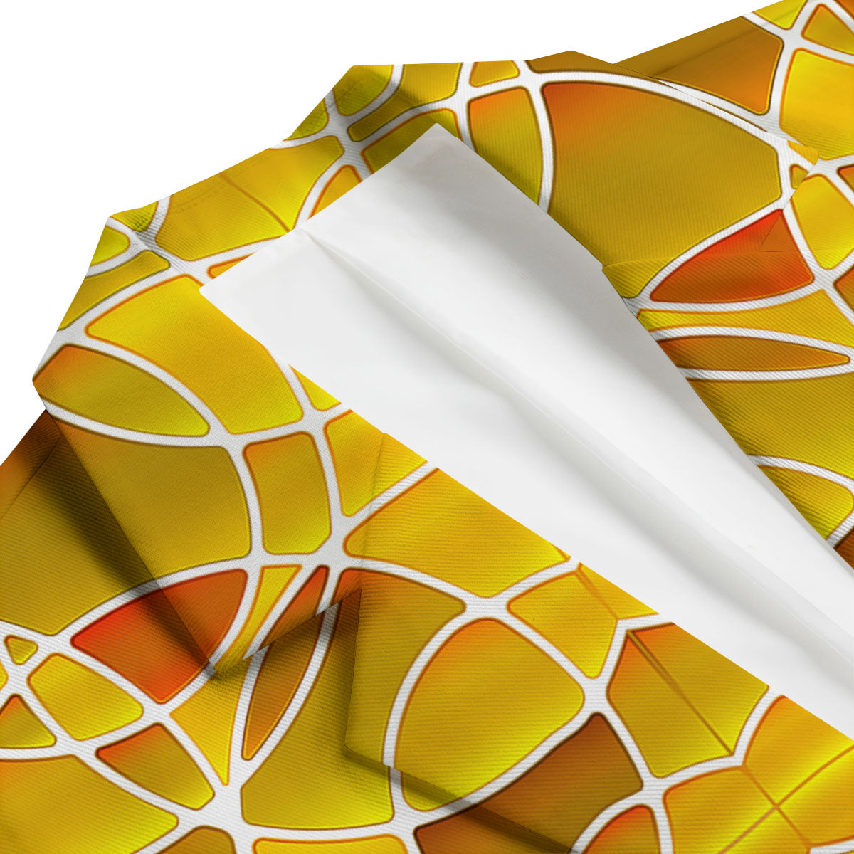 Stained Glass Mosaic Yellow Print Pattern Men's Blazer-grizzshop